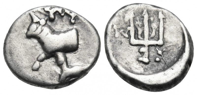 THRACE. Byzantion. Circa 387/6-340 BC. Hemidrachm (Silver, 11 mm, 1.86 g, 10 h)....