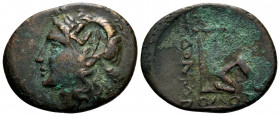 BITHYNIA. Kalchedon. late 3rd-2nd century BC. (Bronze, 22 mm, 5.38 g, 6 h). Laureate head of Apollo to left; c/m of a thunderbolt and Π within a circu...