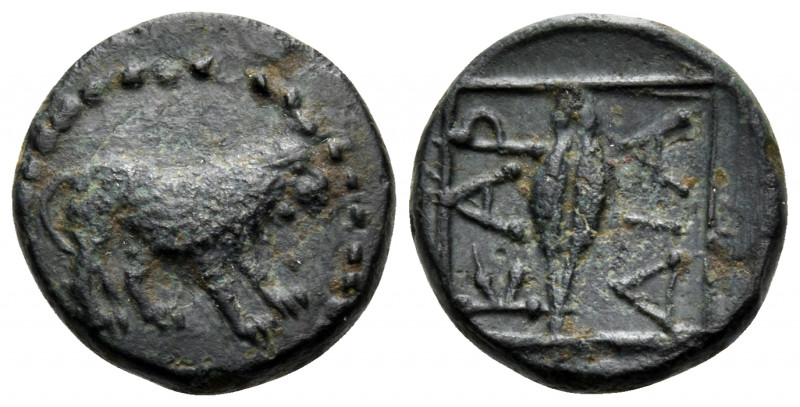 THRACE. Kardia. Circa 350-309 BC. Chalkous (Bronze, 13 mm, 1.84 g, 10 h). Lion s...