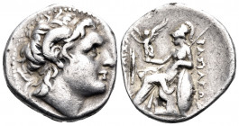 KINGS OF THRACE. Lysimachos, 305-281 BC. Drachm (Silver, 18 mm, 4.28 g, 12 h), Ephesus, c. 294-287. Diademed head of the deified Alexander the Great t...