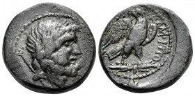 MACEDON. Amphipolis. Circa 148-32/1 BC. (Bronze, 17 mm, 5.73 g, 12 h). Laureate head of Zeus to right; behind, scepter to left. Rev. ΑΜΦΙΠΟΛΕΙΤΩΝ Eagl...