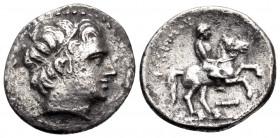 KINGS OF MACEDON. Philip II, 359-336 BC. Fifth Tetradrachm (Silver, 15 mm, 2.01 g, 8 h), posthumous issue, Amphipolis, c. 310-290. Head of Apollo to r...