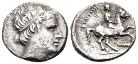 KINGS OF MACEDON. Philip II, 359-336 BC. Fifth Tetradrachm (Silver, 15 mm, 2.29 g, 12 h), Amphipolis, c. 310-290. Head of Apollo to right, wearing tai...