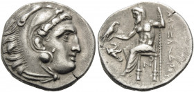 KINGS OF MACEDON. Alexander III ‘the Great’, 336-323 BC. Drachm (Silver, 17 mm, 4.17 g, 6 h), struck under Antigonos I Monophthalmos, Lampsakos, c. 32...