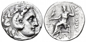 KINGS OF MACEDON. Alexander III ‘the Great’, 336-323 BC. Drachm (Silver, 17 mm, 4.65 g, 1 h), struck under Antigonos I Monophthalmos, Kolophon, c. 310...