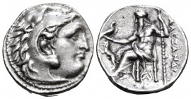 KINGS OF MACEDON. Alexander III ‘the Great’, 336-323 BC. Drachm (Silver, 17 mm, 4.36 g, 12 h), struck under Lysimachos, Magnesia on the Maeander, c. 3...