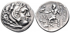 KINGS OF MACEDON. Alexander III ‘the Great’, 336-323 BC. Drachm (Silver, 19 mm, 4.20 g, 1 h), Chios, circa 290-275 BC. Head of youthful Herakles to ri...