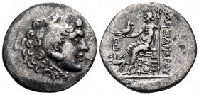 KINGS OF MACEDON. Alexander III ‘the Great’, 336-323 BC. Drachm (Silver, 20 mm, 3.85 g, 12 h), Alabanda, year 2 = 172-171. Head of youthful Herakles t...