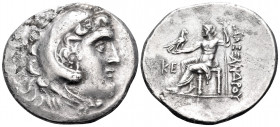KINGS OF MACEDON. Alexander III ‘the Great’, 336-323 BC. Tetradrachm (Silver, 31 mm, 16.22 g, 1 h), struck posthumously, Phaselis, year KE = 25 = 197-...