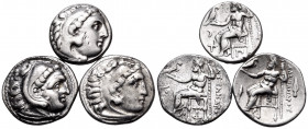 KINGS OF MACEDON. Alexander III ‘the Great’, 336-323 BC. Drachm (Silver, 12.00 g). Lot of Three Alexander-Type Drachms. All attractively toned. Very f...