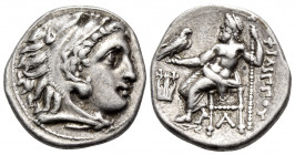 KINGS OF MACEDON. Philip III Arrhidaios, 323-317 BC. Drachm (Silver, 17 mm, 4.22 g, 12 h), Kolophon, c. 322-319. Head of Herakles wearing lion's skin ...
