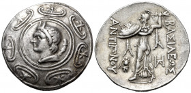 KINGS OF MACEDON. Antigonos II Gonatas, 277/-239 BC. Tetradrachm (Silver, 32 mm, 17.08 g, 3 h), Amphipolis, circa 271/68-260/55. Horned head of Pan to...