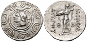 KINGS OF MACEDON. Antigonos III Doson, 229-221 BC. Tetradrachm (Silver, 31 mm, 17.11 g, 7 h), in the types of Antigonos Gonatas, Amphipolis, circa 229...