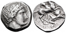 KINGS OF PAEONIA. Patraos, circa 335-315 BC. Tetradrachm (Silver, 22.5 mm, 12.12 g, 8 h), Astibos or Damastion. Laureate head of Apollo to right. Rev....
