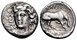 THESSALY. Larissa. Circa 356-342 BC. Hemidrachm (Silver, 14 mm, 2.13 g, 1 h). Head of the nymph Larissa facing, turned slightly to the left, wearing a...