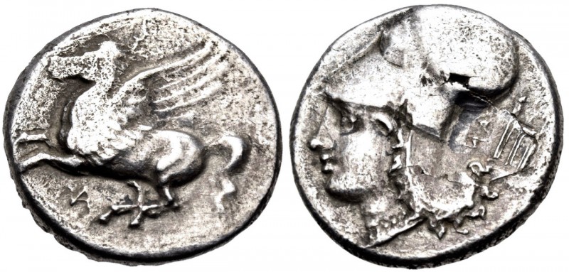 AKARNANIA. Anaktorion. Circa 350-300 BC. Stater (Silver, 20 mm, 8.12 g, 1 h). AN...