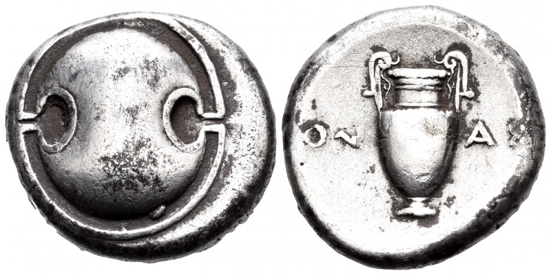 BOEOTIA. Thebes. 395-339 BC. Stater (Silver, 21 mm, 11.98 g), struck under the m...