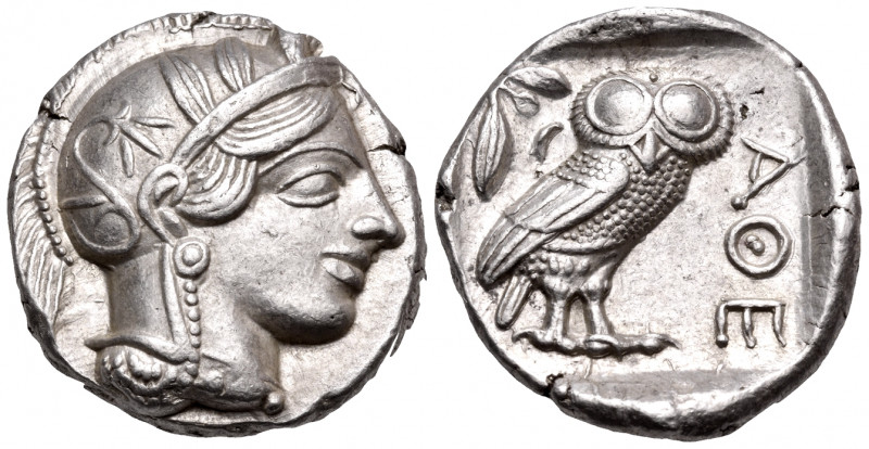 ATTICA. Athens. Circa 449-404 BC. Tetradrachm (Silver, 25 mm, 17.21 g, 6 h), c. ...