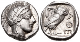 ATTICA. Athens. Circa 449-404 BC. Tetradrachm (Silver, 24 mm, 17.19 g, 7 h), c. 440s. Head of Athena to right, wearing crested Attic helmet adorned wi...