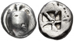 ISLANDS OFF ATTICA, Aegina. Circa 470/65-445/40 BC. Stater (Silver, 19 mm, 11.88 g). T-back sea turtle; two bankers' marks on shell. Rev. Square incus...