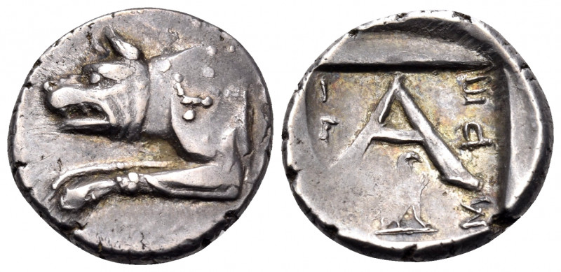 ARGOLIS. Argos. Circa 90-50 BC. Triobol (Silver, 15 mm, 2.31 g, 3 h). Forepart o...