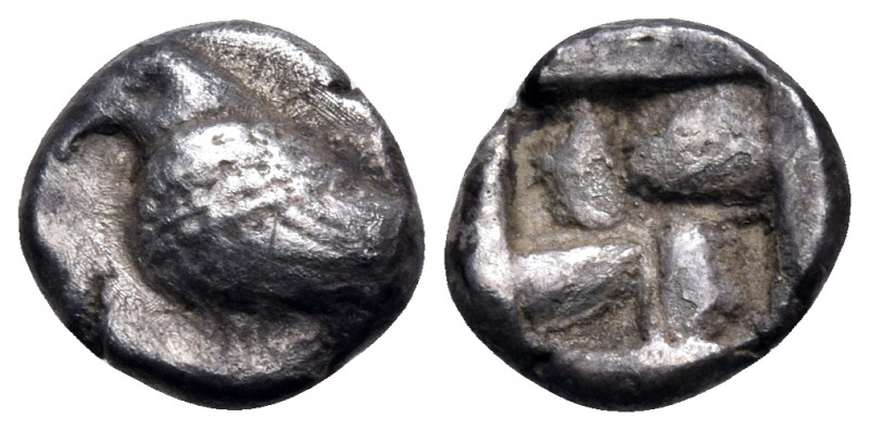 TROAS. Abydos. Circa 500-480 BC. Diobol (Silver, 10 mm, 1.26 g). Eagle with wing...