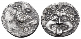 TROAS. Abydos. Circa 480-450 BC. Obol (Silver, 11.5 mm, 0.65 g, 11 h). ABY Eagle standing left; to right, kylix. Rev. Facing gorgoneion. SNG Arikantür...