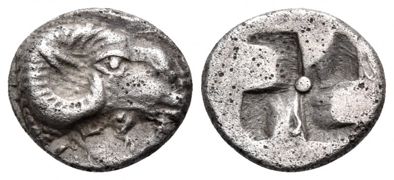 TROAS. Kebren. 5th century BC. Diobol (Silver, 9 mm, 0.91 g). KEB Ram’s head to ...