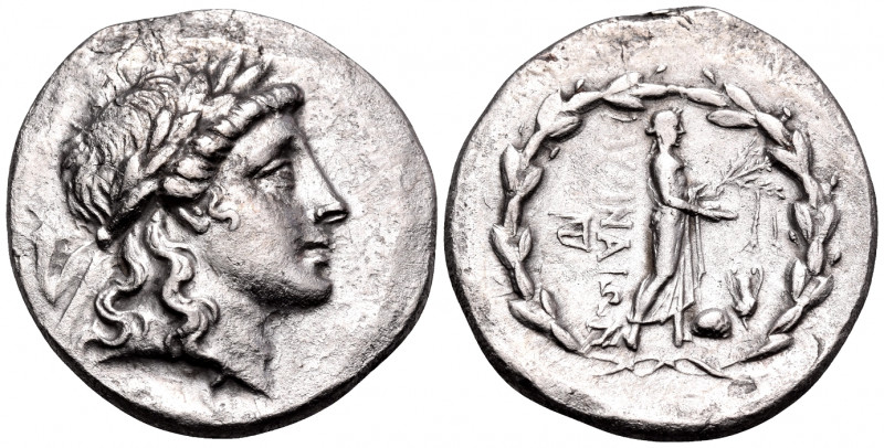 AEOLIS. Myrina. Circa 155-145 BC. Tetradrachm (Silver, 31 mm, 15.00 g, 1 h). Lau...