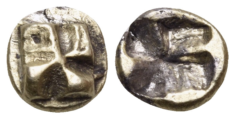 IONIA. Uncertain. Circa 625-600 BC. 1/24 Stater (Electrum, 7 mm, 0.50 g). Raised...