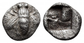 IONIA. Ephesos. Circa 550-500 BC. Hemiobol (Silver, 8 mm, 0.44 g). Bee. Rev. Quadripartite incuse square. Karwiese Series III. Rosen 572. Very fine.