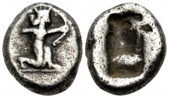 PERSIA, Achaemenid Empire. Sardes. Time of Darios I to Xerxes I, Circa 505-480 BC. Siglos (Silver, 15 mm, 5.16 g). Persian king, wearing radiate tiara...