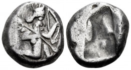 PERSIA, Achaemenid Empire. Time of Darios I to Xerxes II, circa 485-420 BC. Siglos (Silver, 16 mm, 5.48 g, 5 h), Lydo-Milesian standard, Sardes. Persi...