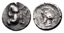 PERSIA, Achaemenid Empire. Time of Artaxerxes II to Darios III, circa 375-336 BC. Tetartemorion (Silver, 5 mm, 0.15 g, 6 h), uncertain Cilician mint. ...