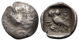 DYNASTS OF LYCIA. Uncertain dynast, 5th century BC. 1/12 Stater (Silver, 10 mm, 0.67 g). Forepart of lion to left. Rev. Uncertain inscription, probabl...