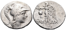 PAMPHYLIA. Side. Circa 145-125 BC. Tetradrachm (Silver, 30 mm, 15.88 g, 12 h), struck under the magistrate Kleuch... Head of Athena to right, wearing ...
