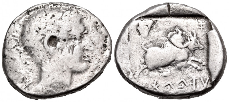 CYPRUS. Marion. Stasioikos I, circa 400-380. Stater (Silver, 23 mm, 9.68 g, 12 h...