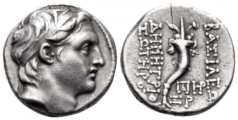 SELEUKID KINGS OF SYRIA. Demetrios I Soter, 162-150 BC. Drachm (Silver, 16 mm, 4...