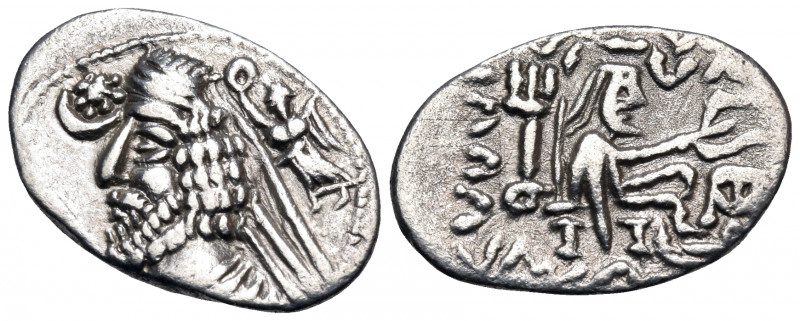 KINGS OF PARTHIA. Phraatakes, circa 2 BC-AD 4. Drachm (Silver, 22 mm, 3.18 g, 11...