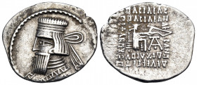 KINGS OF PARTHIA. Artabanos IV, circa 10-38. Drachm (Silver, 22 mm, 3.71 g, 12 h), Ecbatana. Diademed and draped bust of Artabanos IV to left. Rev. ΒΑ...