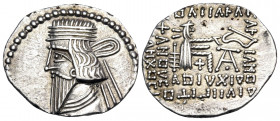 KINGS OF PARTHIA. Pakoros I, circa 78-120. Drachm (Silver, 21 mm, 3.67 g, 12 h), Ecbatana. Diademed and draped bust of Pakoros I to left. Rev. Debased...