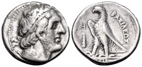 PTOLEMAIC KINGS OF EGYPT. Ptolemy II Philadelphos, 285-246 BC. Tetradrachm (Silver, 26 mm, 13.71 g, 12 h), Tyre, year 7 (H = Z, but sideways) = 279-27...