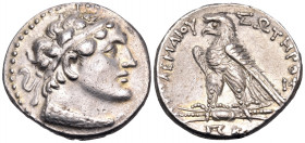PTOLEMAIC KINGS OF EGYPT. Ptolemy V Epiphanes, 205-180 BC. Tetradrachm (Silver, 26.5 mm, 14.35 g, 12 h), Arados or uncertain mint in Cyprus, year ΠB (...