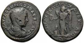 THRACE. Byzantium. Severus Alexander, 222-235. (Bronze, 28 mm, 17.46 g, 7 h), struck under the magistrate M. Aurelius Soterichos. M AYP CEVH AΛEZANΔPO...