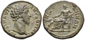 MYSIA. Cyzicus. Marcus Aurelius, 161-180. (Bronze, 22.5 mm, 6.97 g, 1 h). AY KAI M AYPH ANTΩNINOC Bare head of Marcus Aurelius to right. Rev. KYZI-KHN...