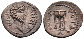TROAS. Alexandria Troas. Commodus, 177-192. 1/3 Assarion (Bronze, 16 mm, 1.18 g, 7 h), circa 184-190. CAI COMM A Bare head of Commodus to right. Rev. ...