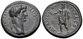 PHRYGIA. Aezanis. Claudius, 41-54. Assarion (Bronze, 20 mm, 4.85 g, 12 h), struck under the magistrate Claudius Hierax. KΛAYΔION KAICAPA AIZANITAI Lau...