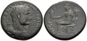 PAMPHYLIA. Perge. Hadrian, 117-138. (Bronze, 34 mm, 30.41 g, 6 h). AYT KAIC TPAI-ANOC ΔΡΙΑΝΟC Laureate and cuirassed bust of Hadrian to right. Rev. ΠΕ...