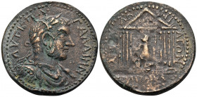 PISIDIA. Apollonia-Mordiaeum. Gallienus, 253-268. (Bronze, 40 mm, 36.68 g, 5 h). AYT K Π Λ ΓΑΛΛΙΗΝ Laureate, draped and cuirassed bust of Gallienus to...