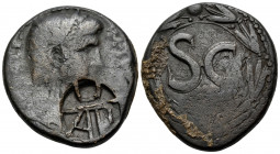 SYRIA, Seleucis and Pieria. Antioch. Claudius, 41-54. As (Bronze, 27 mm, 14.41 g, 12 h). IM TI..... Laureate head of Claudius to right; on the lower r...